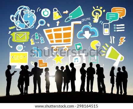 Business People Online Marketing E-commerce Discussion Concept