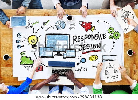 Responsive Design Internet Web Business People Meeting Concept