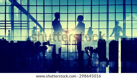 Business Men Handshake Abstract Collaboration Concept