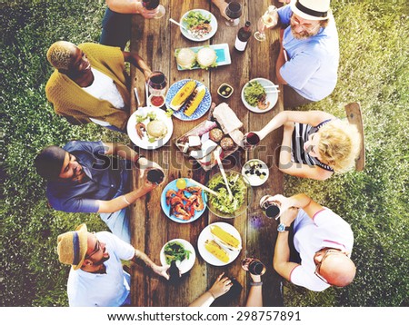 Friends Friendship Outdoor Dining Hanging out Concept