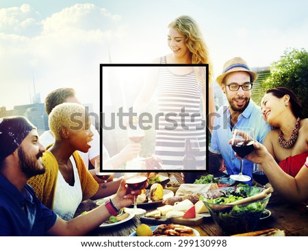 Summer Togetherness Friendship Square Copy Space Concept