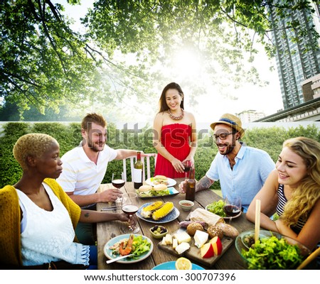 Diverse People Luncheon Food Garden Concept