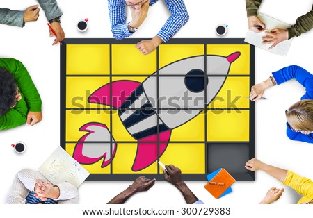 Startup Technology Growth Success Game Puzzle Concept
