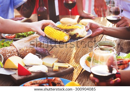 Diverse People Luncheon Food Sharing Concept