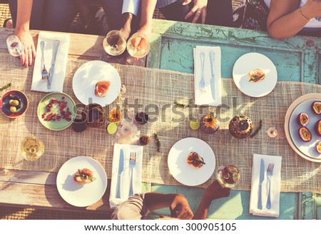 Food Table Healthy Delicious Organic Meal Concept