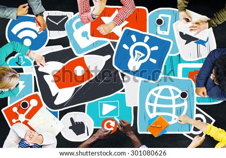 Social Media Startup Strategy Planning Technology Concept