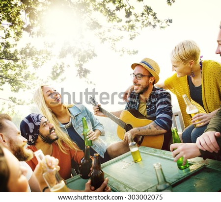 Diverse People Hanging Out Garden Concept
