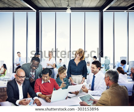 Business People Brainstorming Discussion Sharing Teamwork Concept