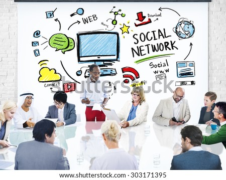 Social Network Social Media Business People Meeting Concept