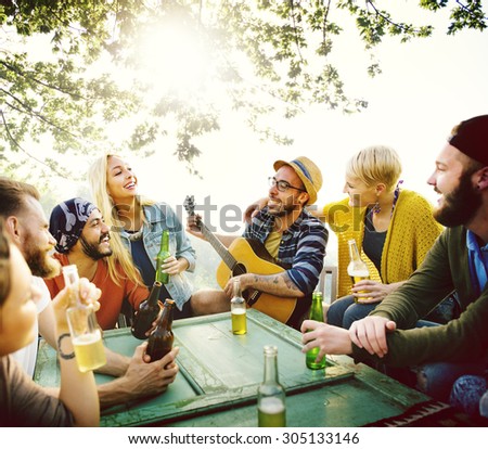 Diverse People Hanging Out Garden Concept