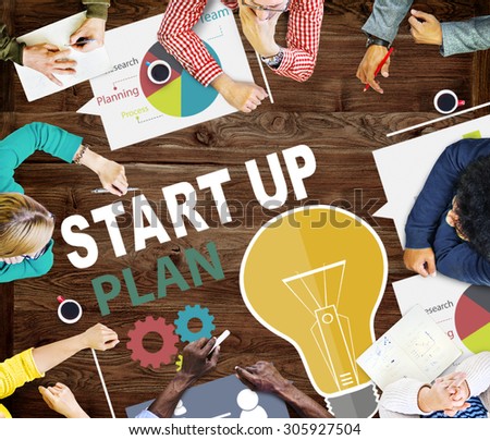 Start up Goals Growth Success Plan Business Concept