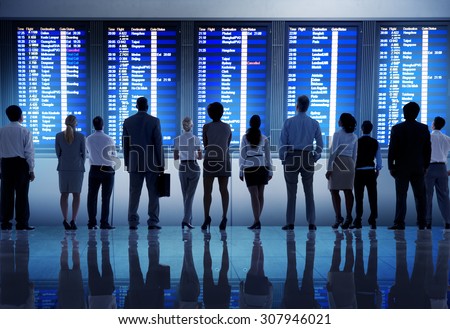 Business People Airport Terminal Travel Departure Concept