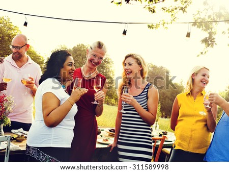 Friends Friendship Outdoor Dining People Concept