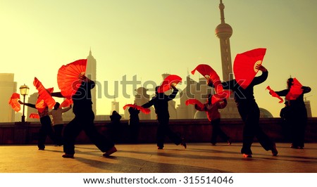 Traditional Chinese Culture Dance Showing Concept