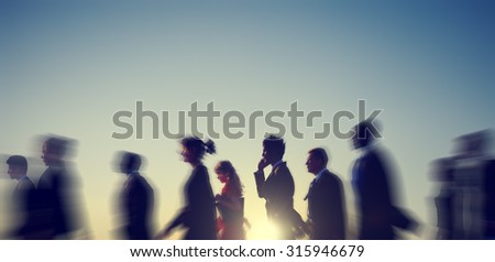 Business People Commuting Rush Hour Concept