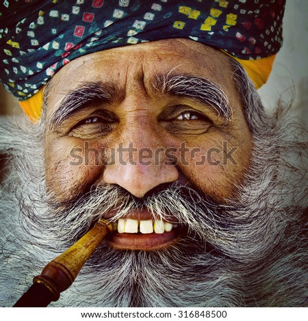 Indigenous Senior Indian Man Looking at the Camera Concept