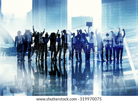 Corporate Business People Success Team Celebration Concept
