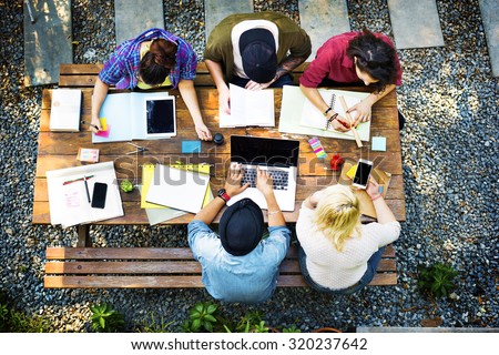 Diversity Teamwork Brainstorming Meeting Outdoors Concept
