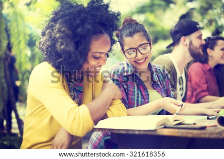 Diverse People Studying Students Campus Concept