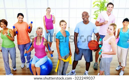 Fitness Health Gym Group Training Exercise Concept