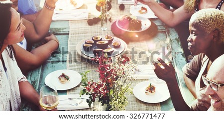 Friends Dining Holiday Hanging out Togetherness Concept