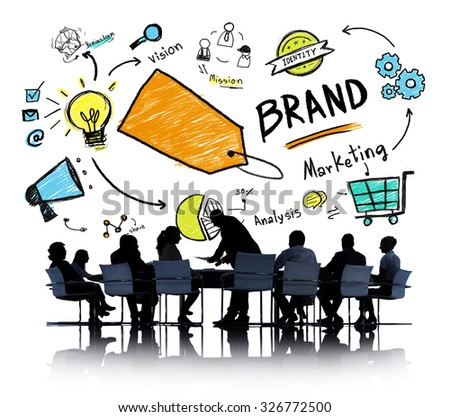 Silhouette Business People Discussion Meeting Isolated Brand Concept