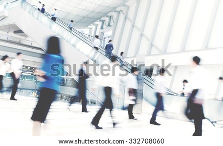 Business Rush Hour Commuter Office Walking Concept