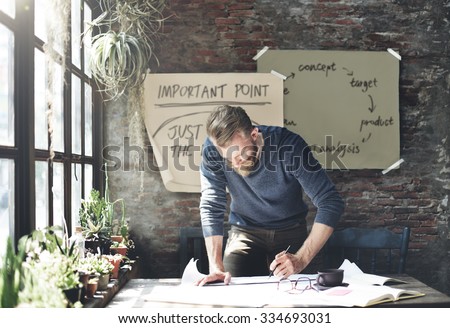 Businessman Determine Ideas Writing Working Concept