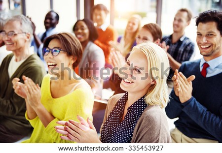 Group of Multiethnic Cheerful People Applauding Concept