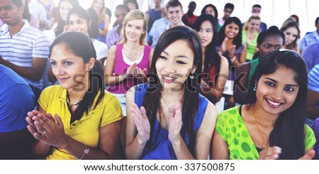Group People Casual Learning Lecture Applause Clapping Concept