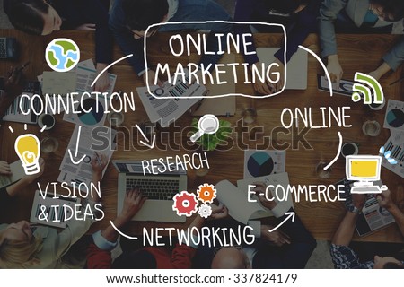 Online Marketing Digital Networking Strategy Vision Concept
