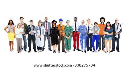 Group of Multiethnic Mixed Occupations People Concept
