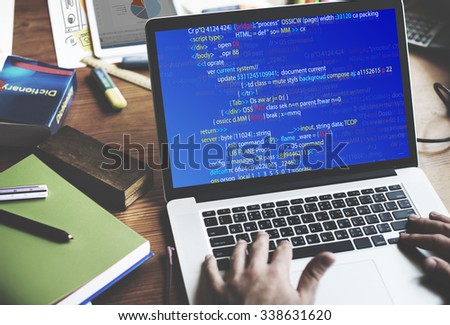 Php Programming Html Coding Cyberspace Concept