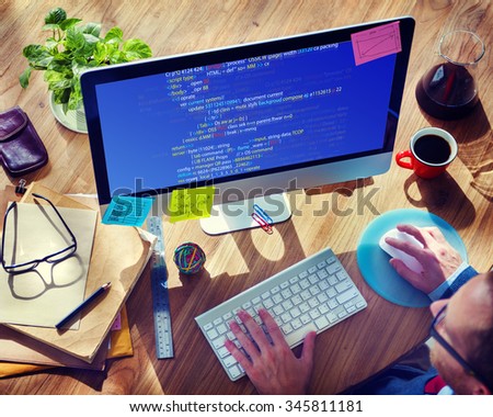 Php Programming Html Coding Cyberspace Concept