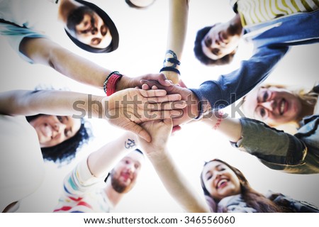 Team Hands Together Teamwork Participation People Concept