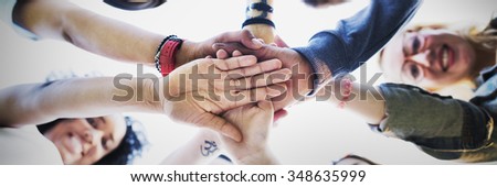 Team Hands Together Teamwork Participation People Concept