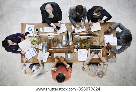 Group of Business People Working in the Office Concept