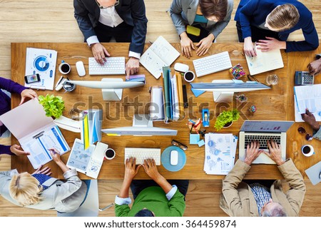 Group of Business People Working in the Office Concept