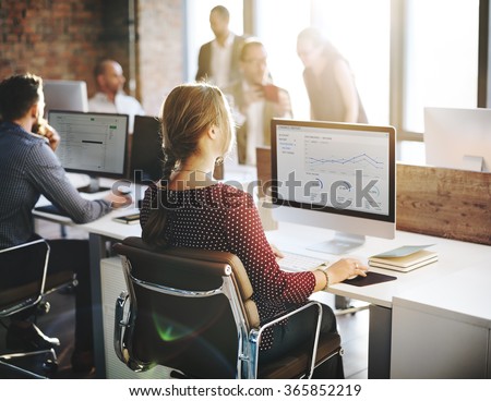 Finance Report Statistic Businesswomen Office Concept