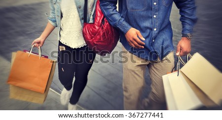 Shopping Couple Capitalism Enjoying Romance Spending Concept