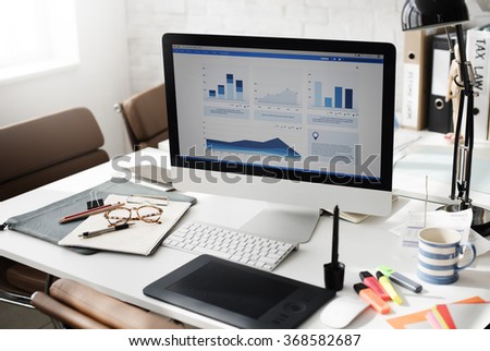 Workspace Working Desk Accounting Analysis Concept