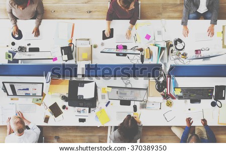 Office Team Working Togetherness Workplace Concept