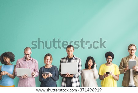 Group of People Connection Digital Device Concept
