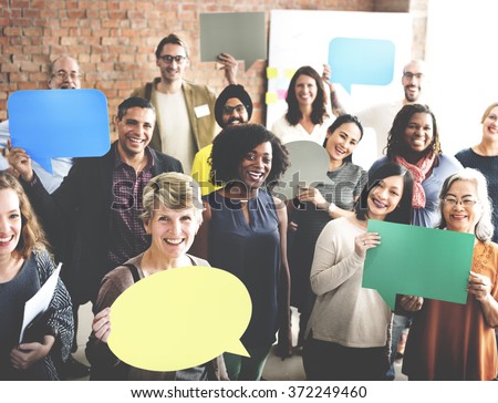 Diverse People Communication Speech Bubble Concept