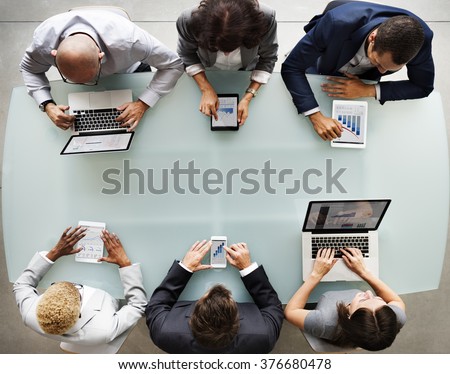 Business People Diverse Electronic Devices Concept