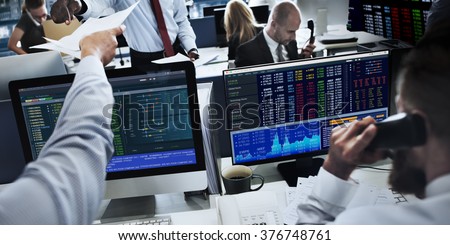 People Working Finance Stock Exchange Concept