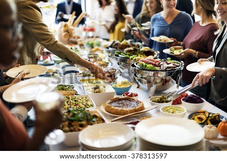Food Buffet Catering Dining Eating Party Sharing Concept