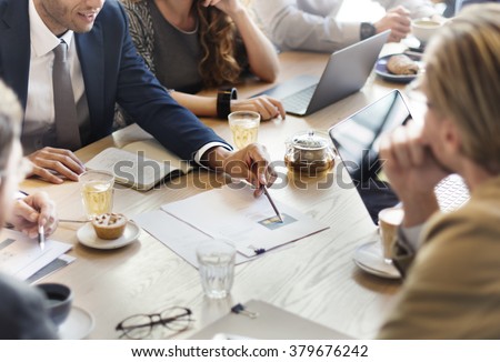 Business Team Meeting Strategy Marketing Cafe Concept