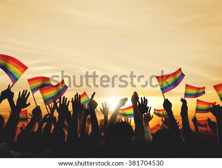 Community Celebration Rainbow Flags Support Concept