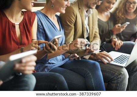 Diverse People Electronic Devices Connection Concept